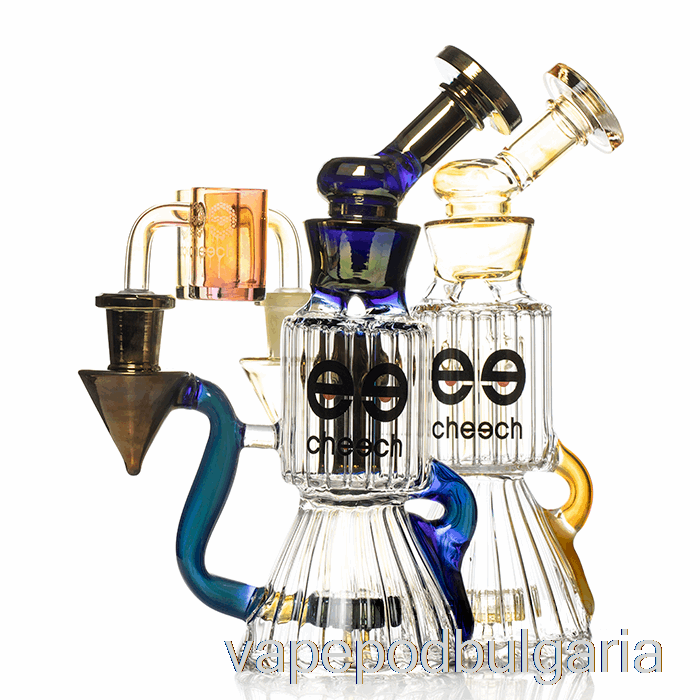 Vape Bulgaria Cheech Glass Diamond Tube Recycler Dab Rig Gold